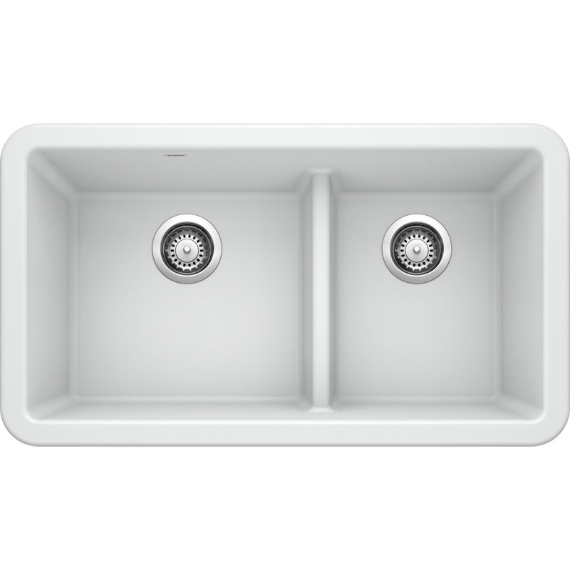 Blanco Ikon 33 L X 19 W Double Basin Farmhouse Kitchen Sink Reviews Wayfair
