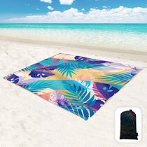 Hiwoss Sand Proof Beach Blanket,Mandala Waterproof Sand Free Beach Mat Boho Large 71/”x 60/” with Corner Pockets,Portable Mesh Bag for Beach Festival,Picnic and Outdoor Camping