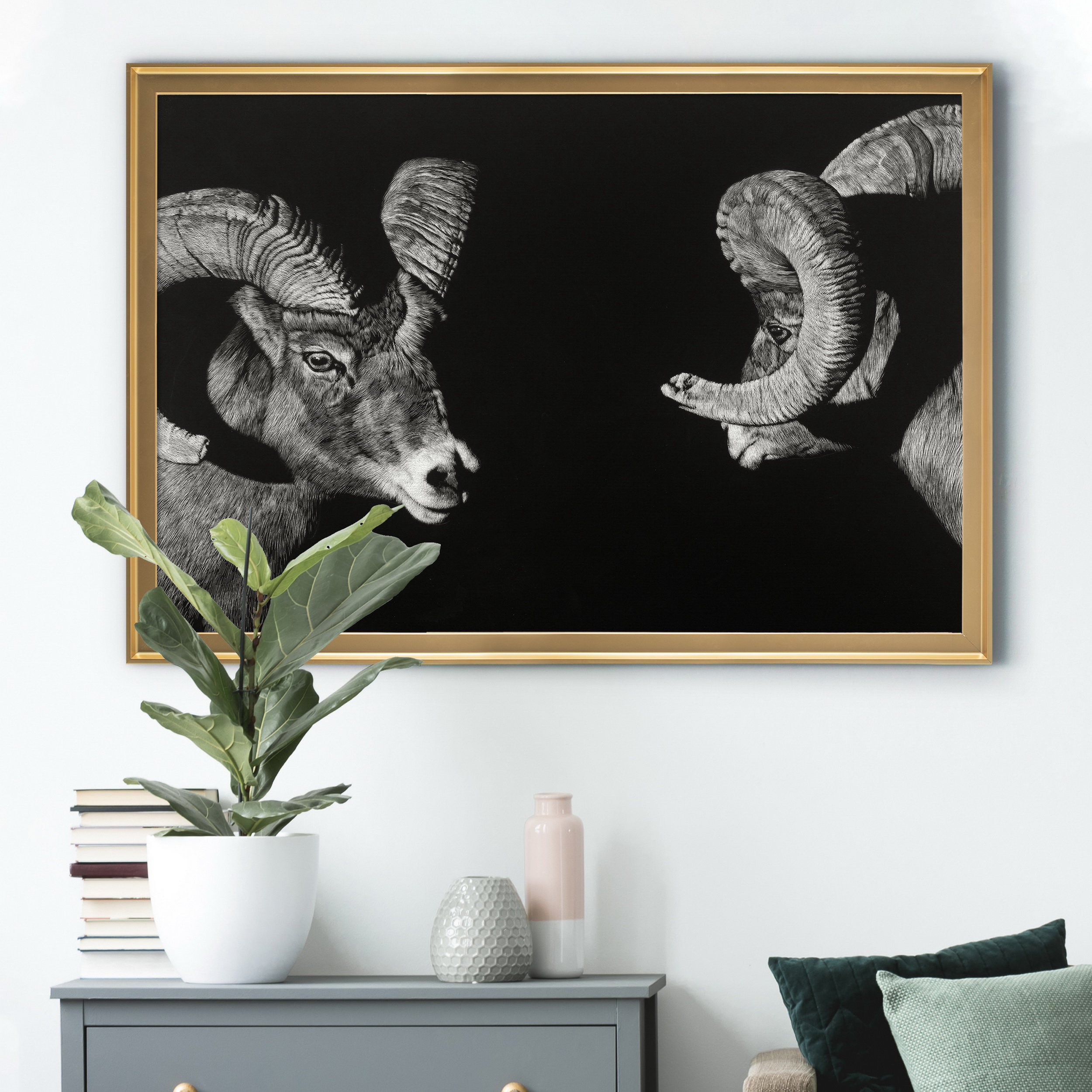 Millwood Pines Wild Scratchboard I Picture Frame Graphic Art on