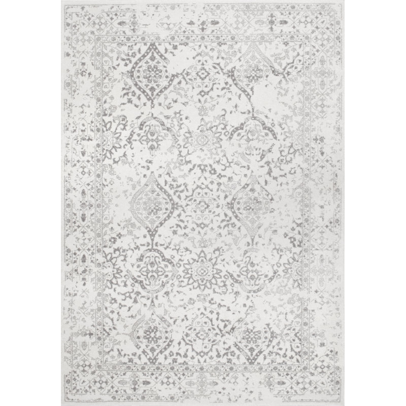 Youati Ivory/Gray Area Rug. Hello Lovely, White French Home Decor for Fans of Country Interiors.