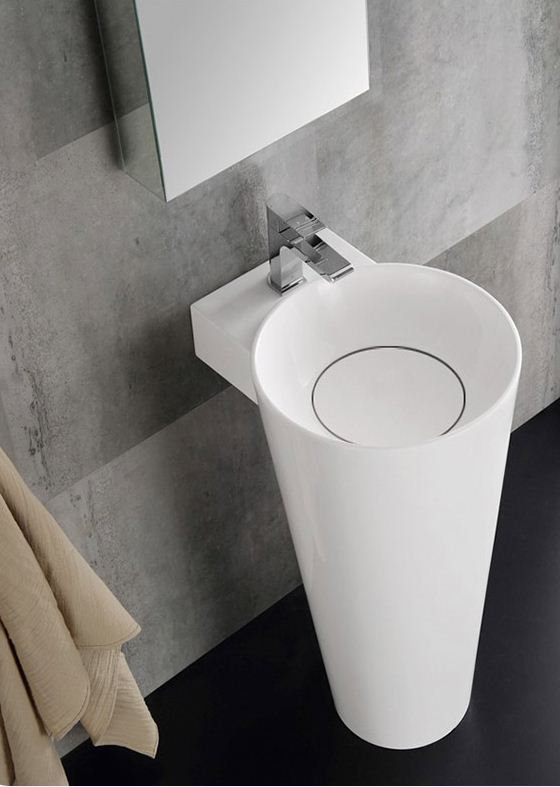 Cabinet Around Pedestal Sink Wayfair Lucido Messina Modern 16 Pedestal Bathroom Sink