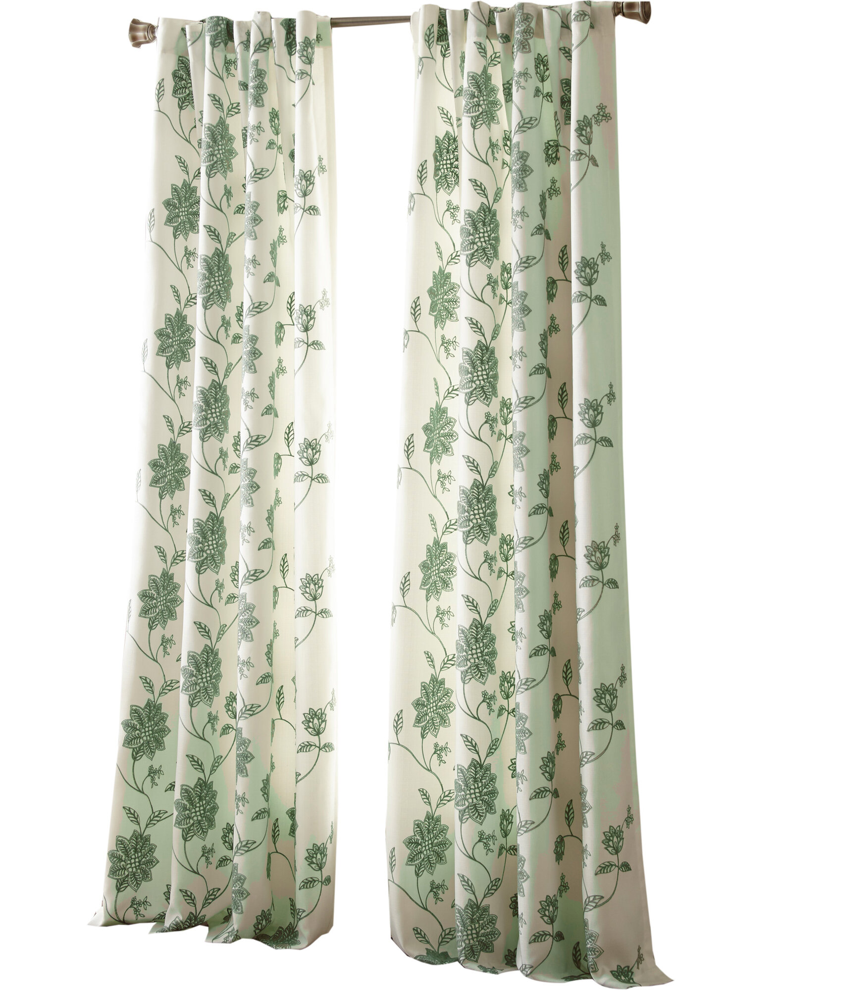 Home Décor Farah Floral Semi-Sheer 24 Curtains