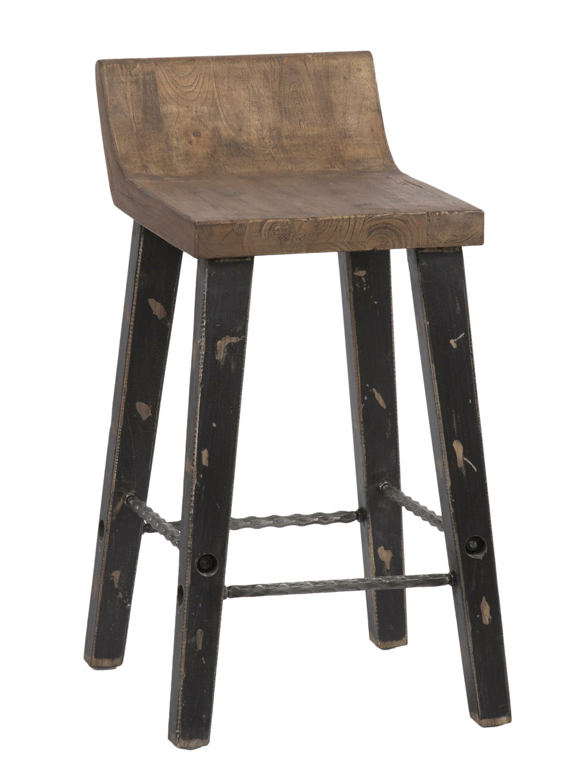 Loon Peak Anaya Low Back Wooden Bar Stool Wayfair