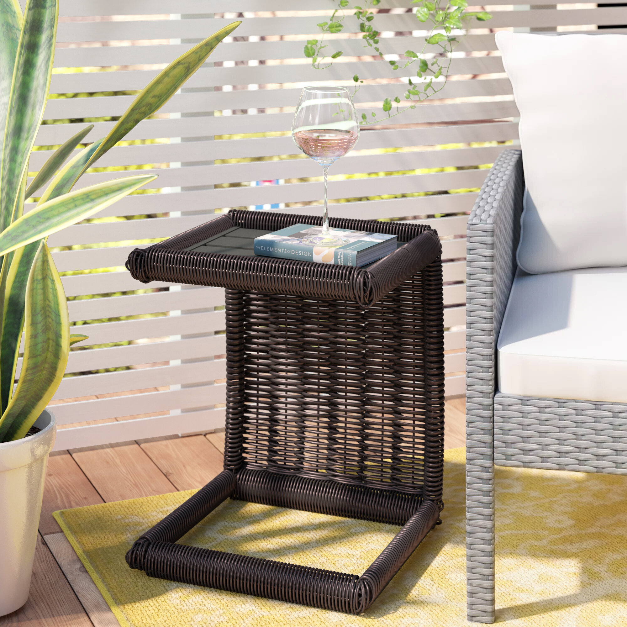 Sol 72 Outdoor Fairfield Wicker Side Table Reviews Wayfair