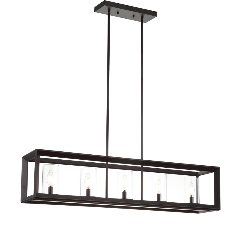 Gracie Oaks Powell 5 Light Kitchen Island Linear Pendant Wayfair