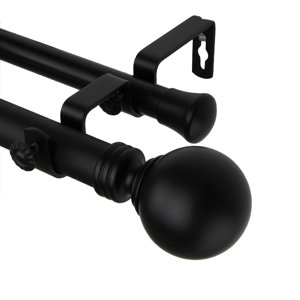 Poole Globe Double Curtain Rod and Hardware Set