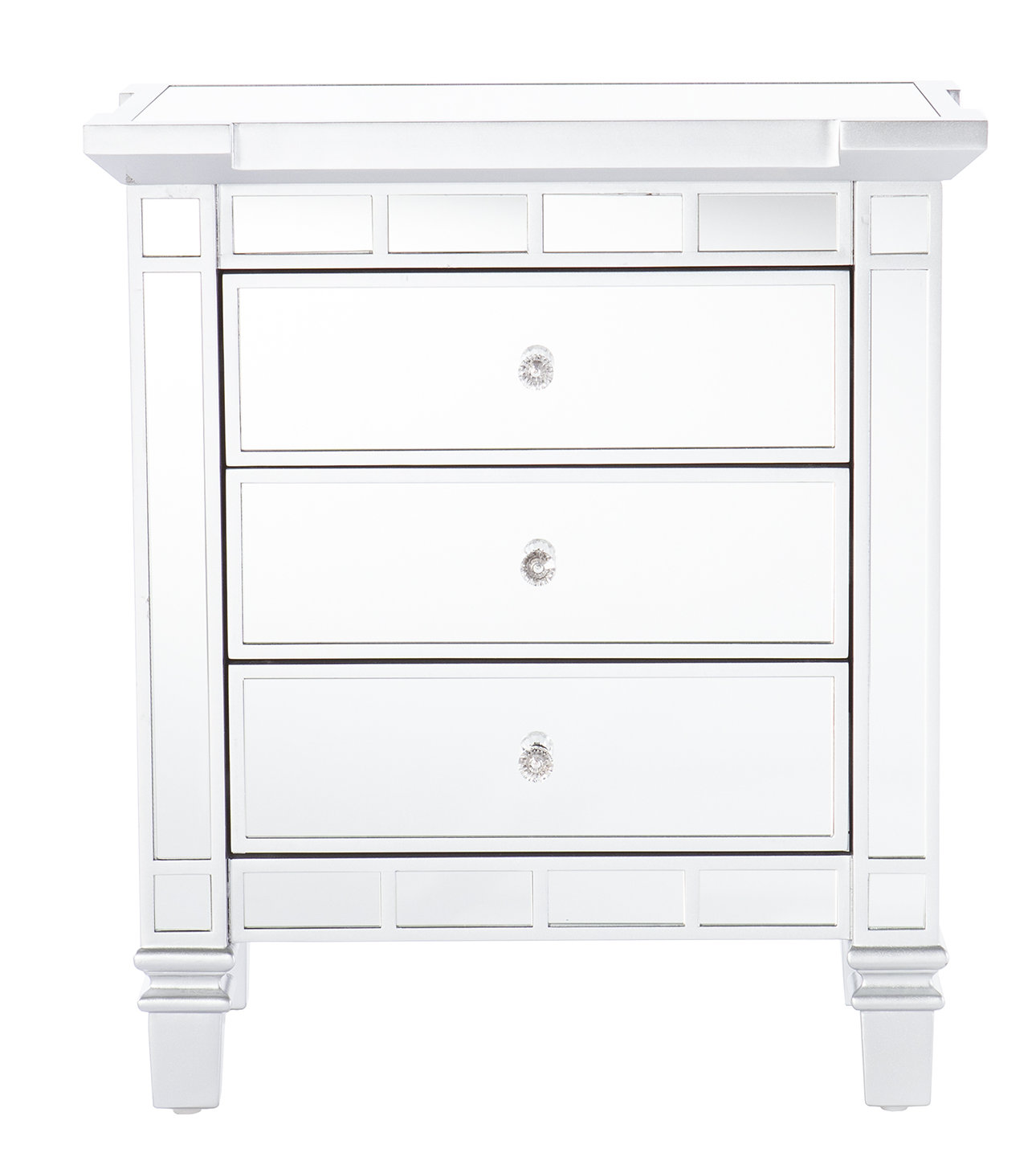 House Of Hampton Boyes Mirrored 3 Drawer Accent Chest Wayfair