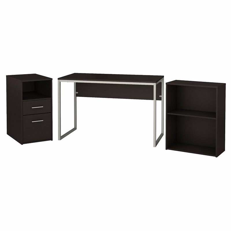 Symple Stuff Hesse Small Desk Bookcase And Filing Cabinet Set