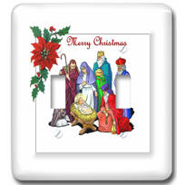 3dRose lsp_6956_2 Angel Baby Girl Praying with Feliz Navidad Christmas Text Double Toggle Switch Multicolor 3dRose lsp_6956_2 Angel Baby Girl Praying with Feliz Navidad Christmas Text Double Toggle Switch Multicolor