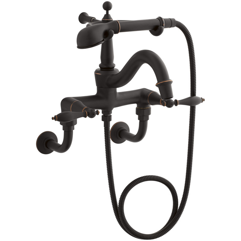 Kohler Finial Traditional Double Handle Wall Mounted Roman Tub Faucet Withhandshower Reviews Perigold