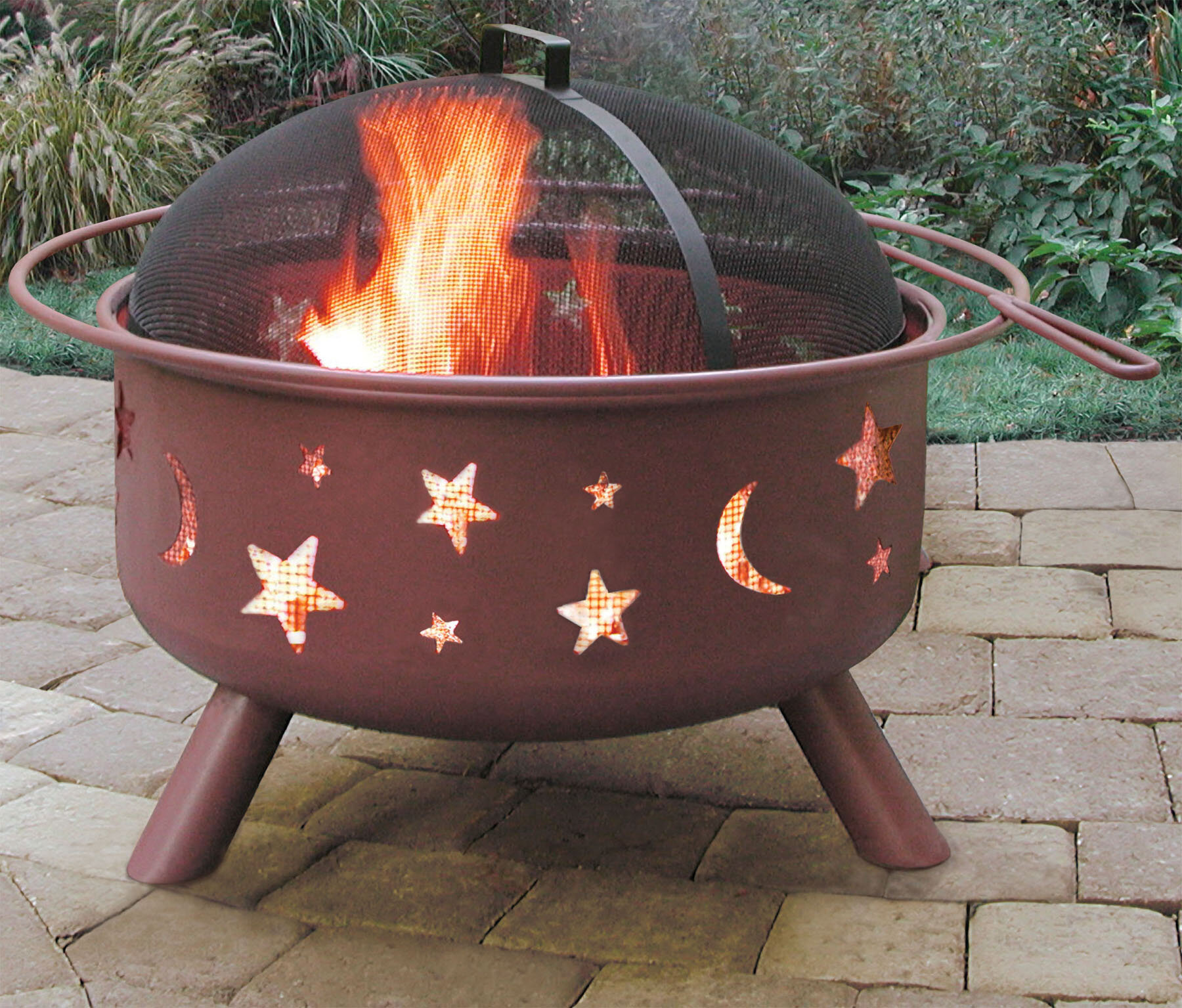 Landmann Big Sky Stars And Moon Steel Wood Burning Fire Pit