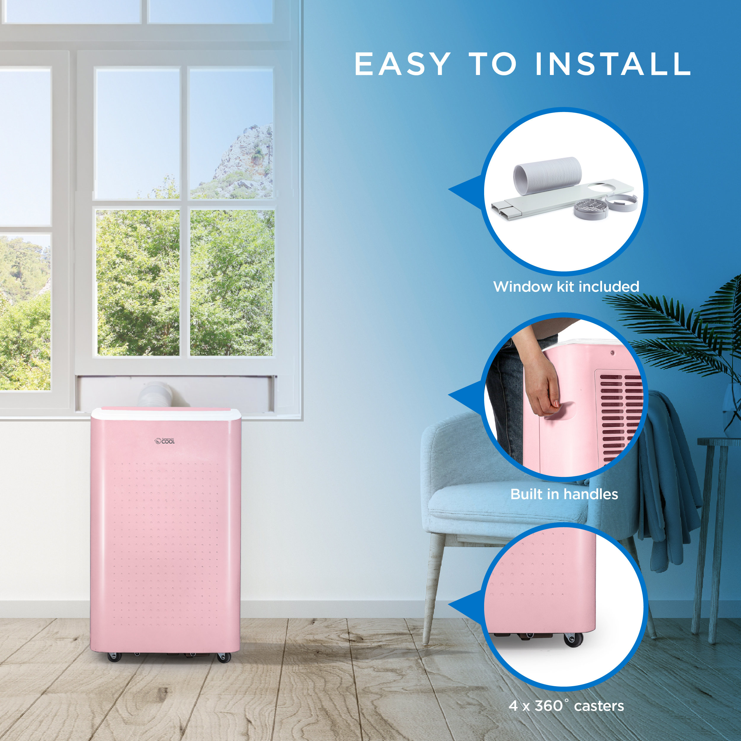 Portable AC 9,000 BTU Bedroom AC Unit 