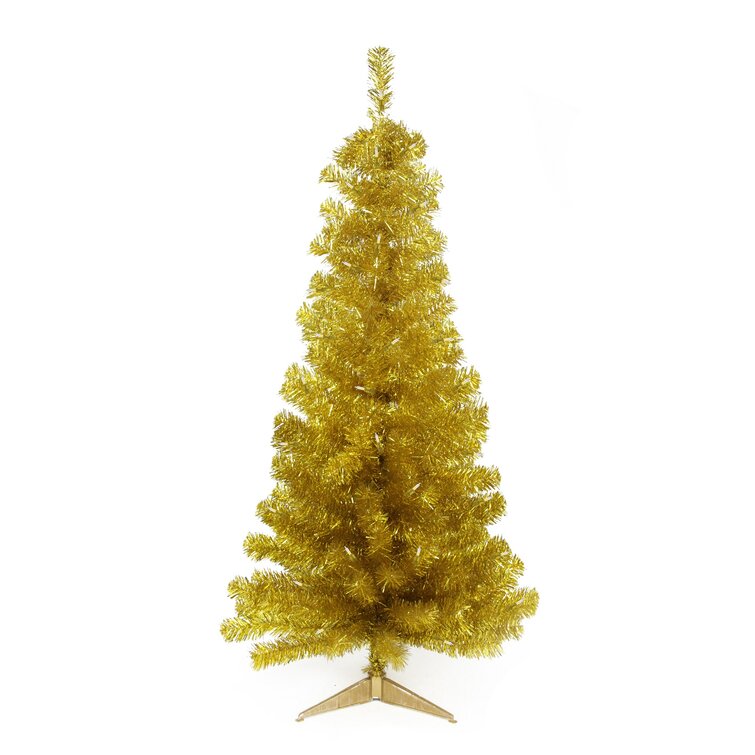Northlight 4' Gold Artificial Christmas Tree with 100 Clear Lights ...