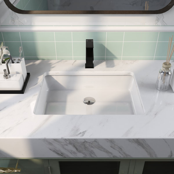 Deervalley White Vitreous China Rectangular Undermount Bathroom Sink With Overflow Reviews Wayfair