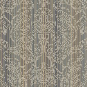 VIntage Damask 32.7′ x 20.5″ Thin Stripe with Paisley Wallpaper