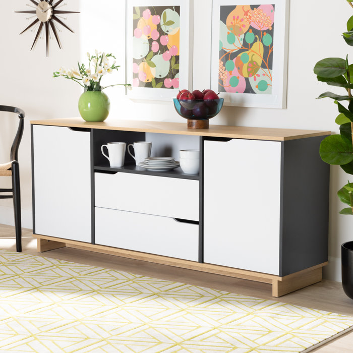 Ivy Bronx Reed Mid Century Modern Multicolor 2 Door Wood Dining