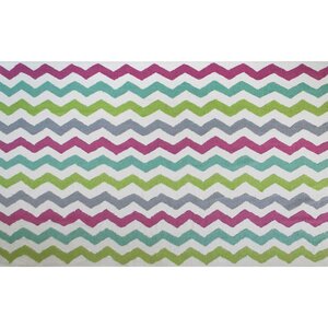 Bainsbury Hand-Hooked White/Purple Area Rug