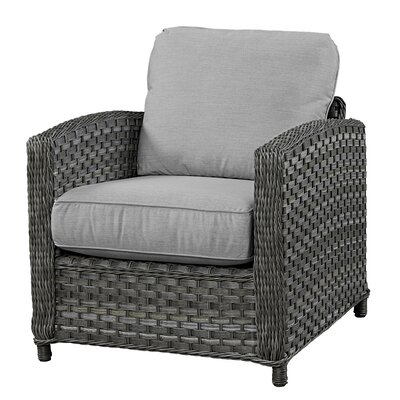 Arm Chair With Cushion Wildon Home Fabric Canvas Navy