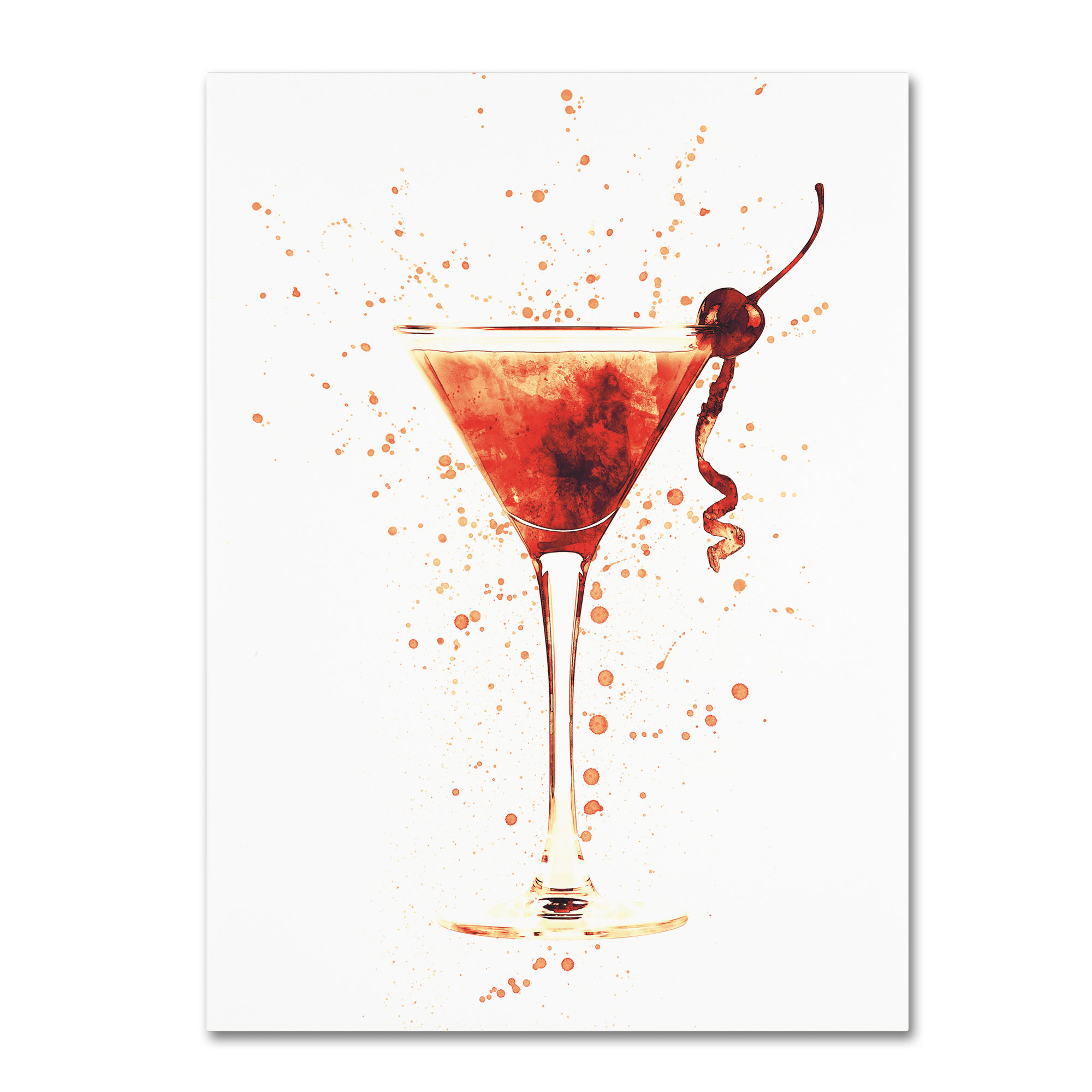 Wrought Studio Cocktail Drinks Glass Watercolor Xii Graphic Art Print On Wrapped Canvas Wayfair