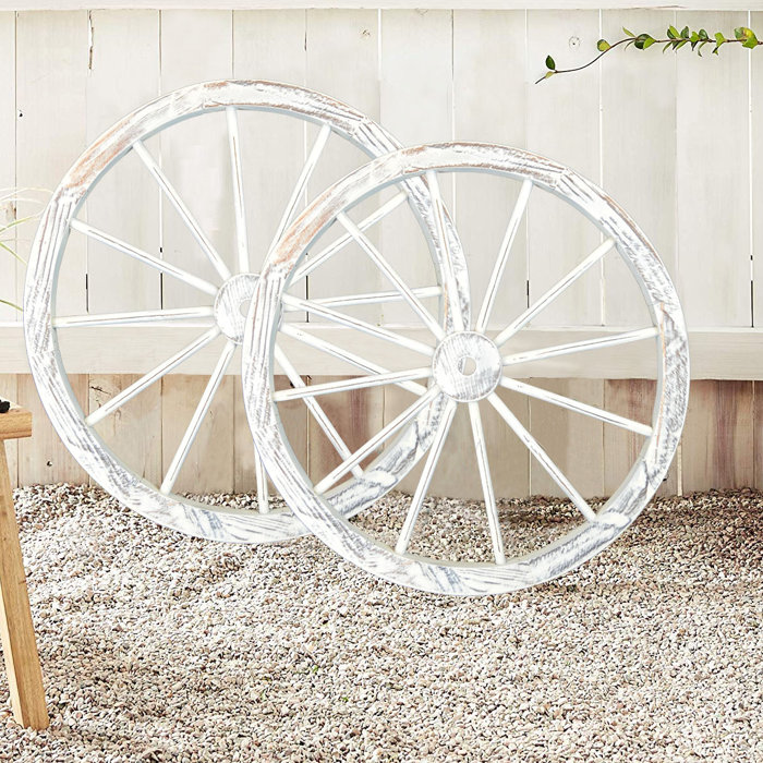August Grove Wooden Wagon Wheel Wall Decor Wayfair