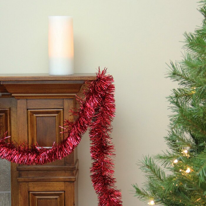 The Holiday Aisle 50' Festive Christmas Foil Tinsel Garland | Wayfair.ca