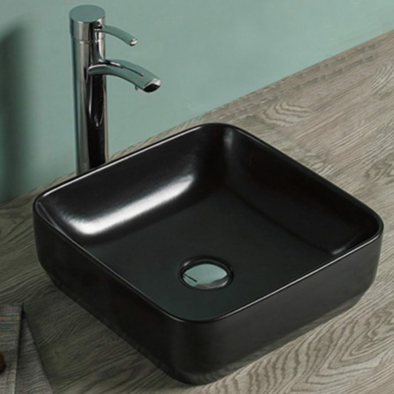 American Imaginations Above Counter For Drilling Ceramic Square Vessel Bathroom Sink Wayfair