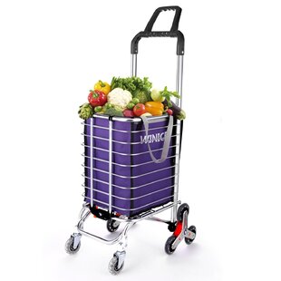 8-Wheel Folding Shopping Cart Jumbo Size Basket with Wheels for Laundry Grocery 
