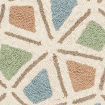 Highland Dunes Atilia Geometric Hand Hooked Cotton Blue Green Brown Area Rug Wayfair
