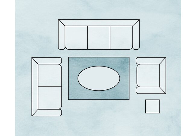 rug sizes - just coffee table on the rug