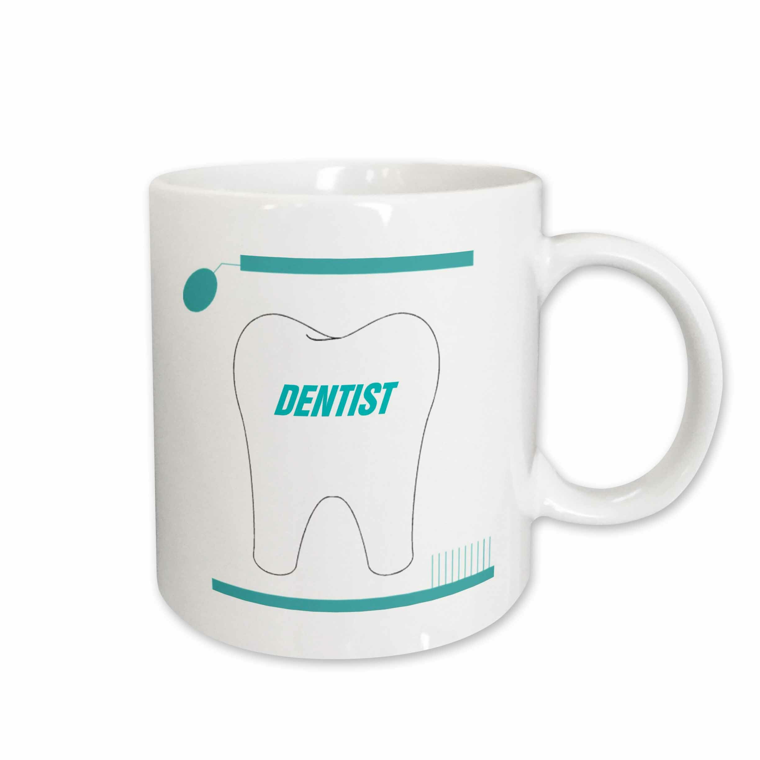 East Urban Home Large Tooth N Aqua Toothbrush With Word Dentist Coffee Mug Wayfair