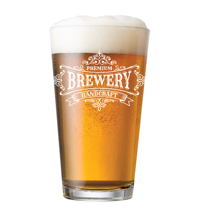 Winston Porter Grenadines Arc Premium Handcraft Brewery Logo 16 Oz Pint Glass Wayfair