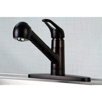 SIMILAR TO STOCK PHOTO Kingston Brass Century Single-Handle 1-or-3 Hole Deck Mount Pull-Out Sprayer Kitchen Faucet
