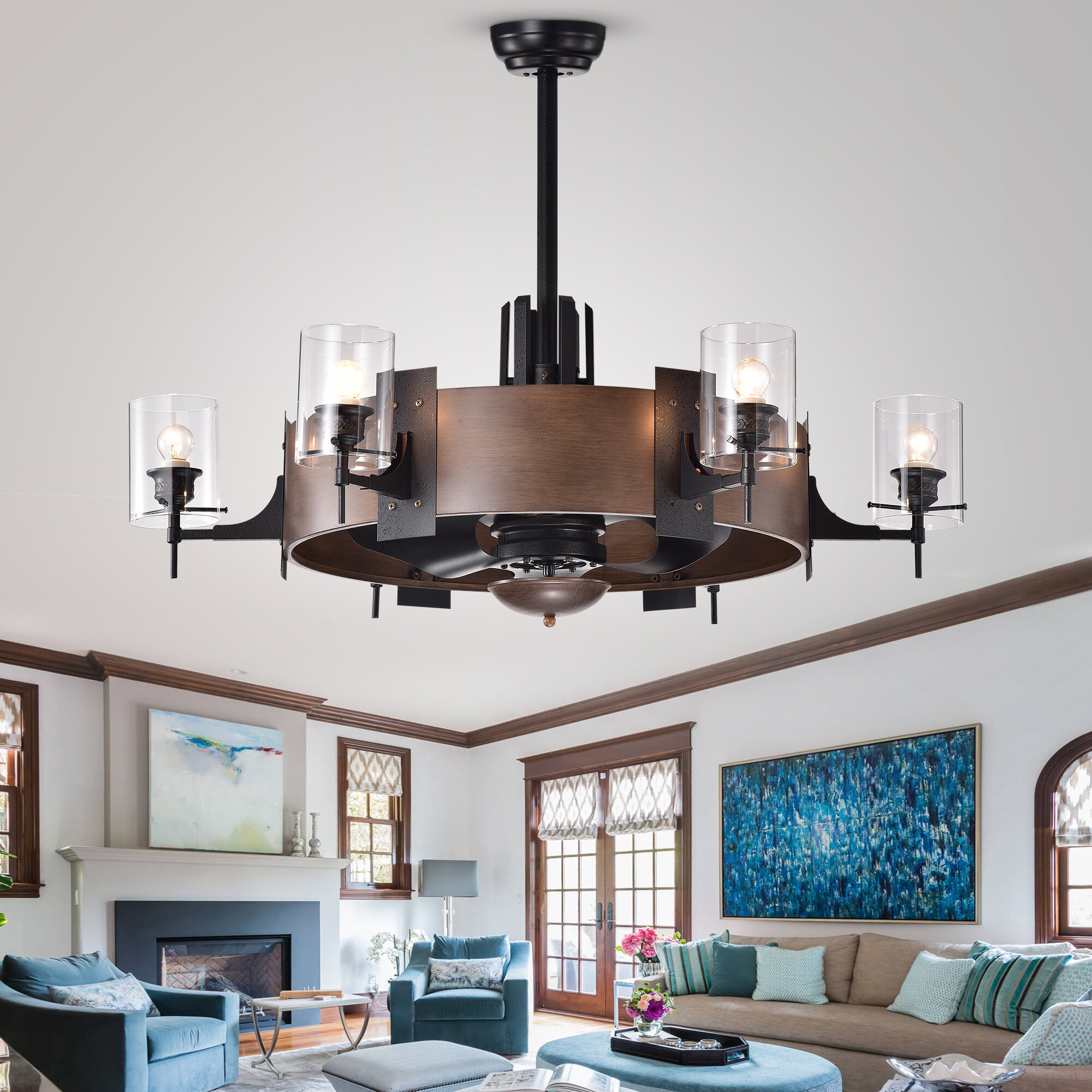 blade chandelier ceiling fan