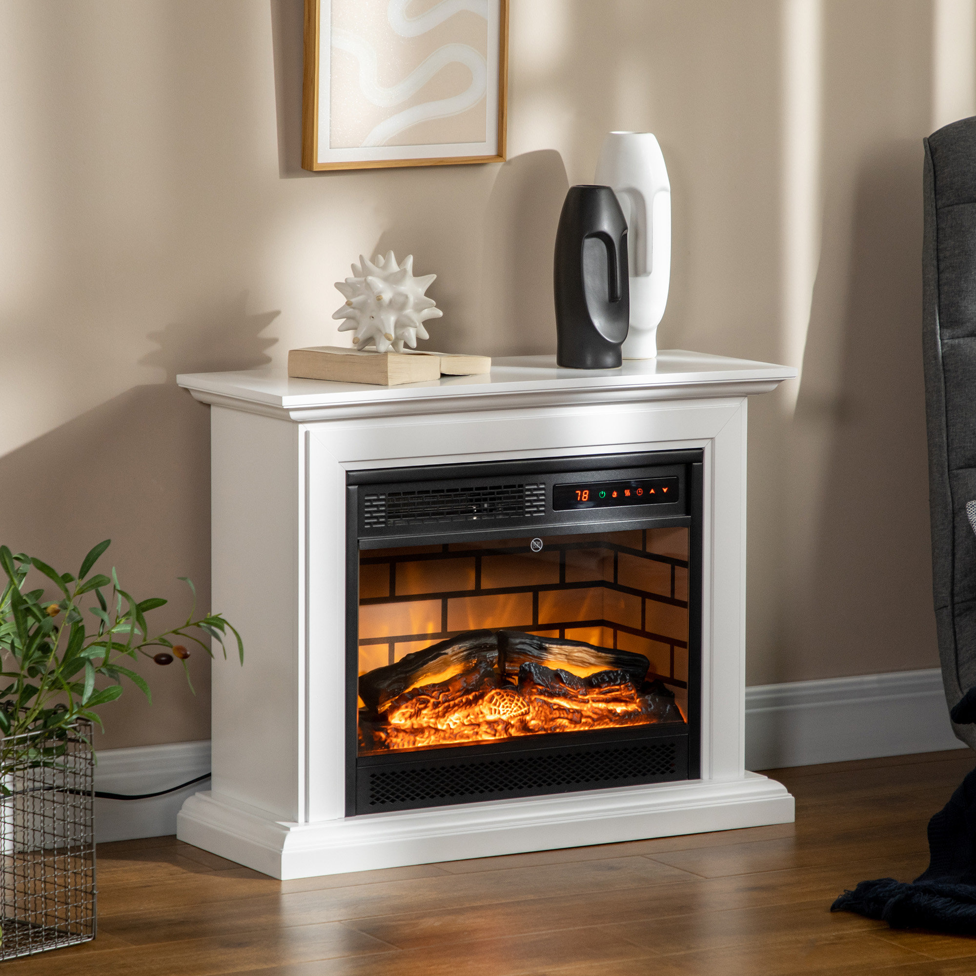 Red Barrel Studio® Rhiver 31'' W Electric Fireplace & Reviews | Wayfair
