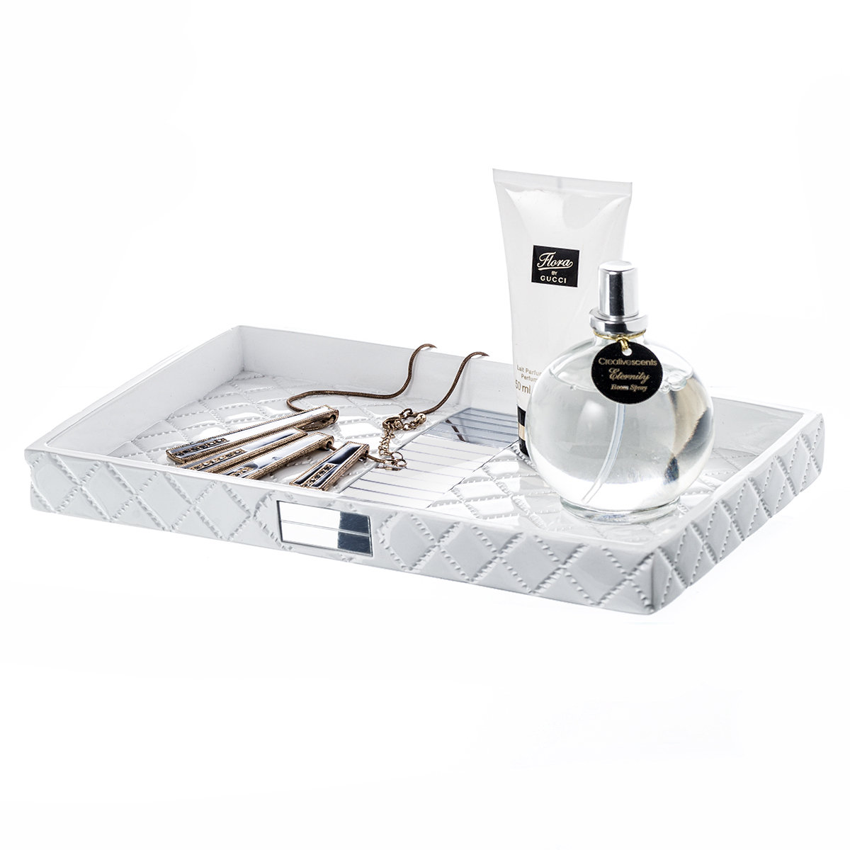 Orren Ellis Quilted Mirror Resin Bathroom Accessory Tray Wayfair