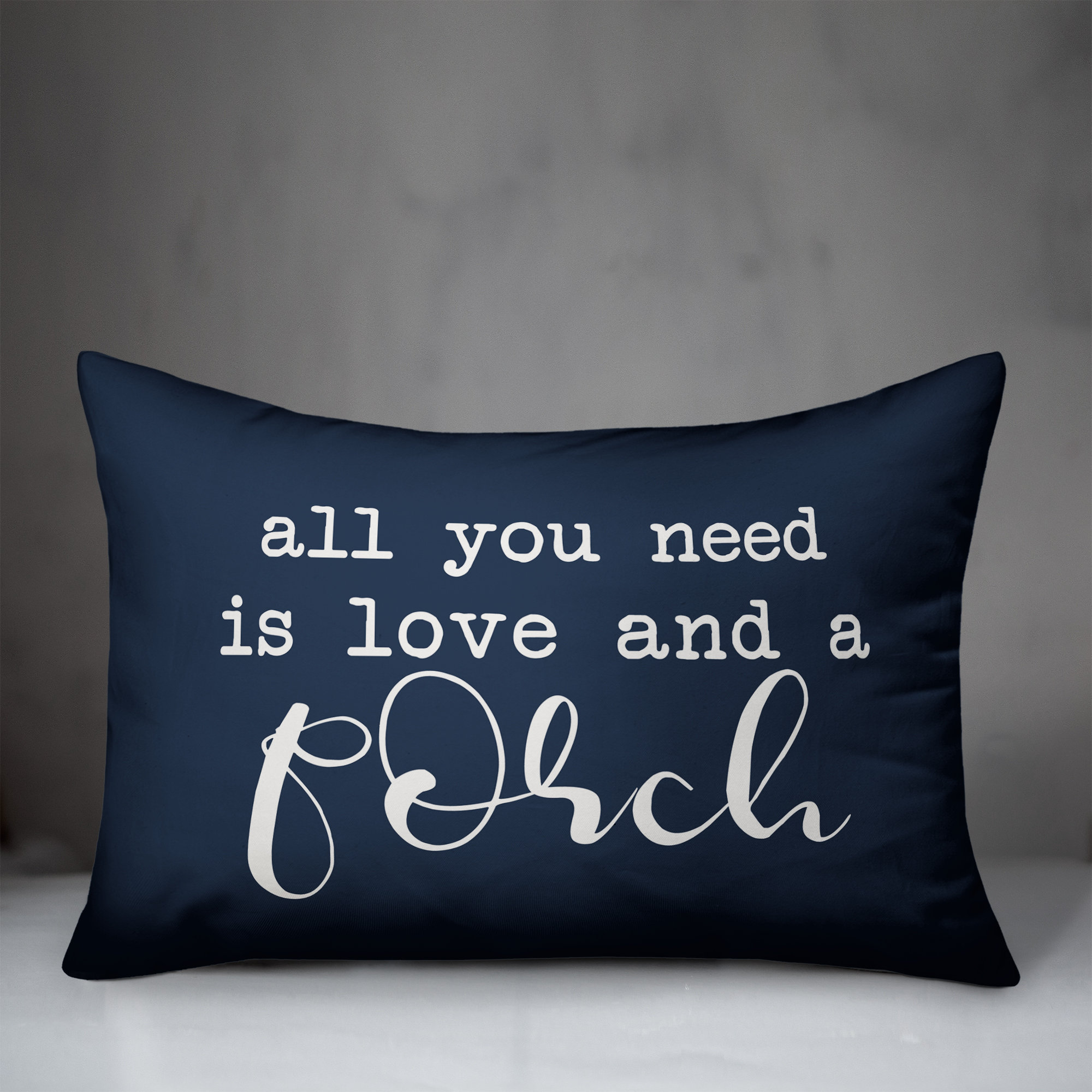 Winston Porter Tolman All You Need Is Love And A Porch Indoor Outdoor Lumbar Pillow Wayfair