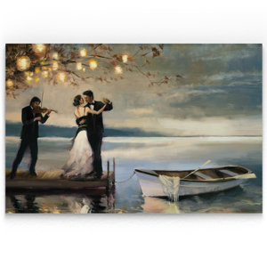 'Twilight Romance' Oil Painting Print on Wrapped Canvas