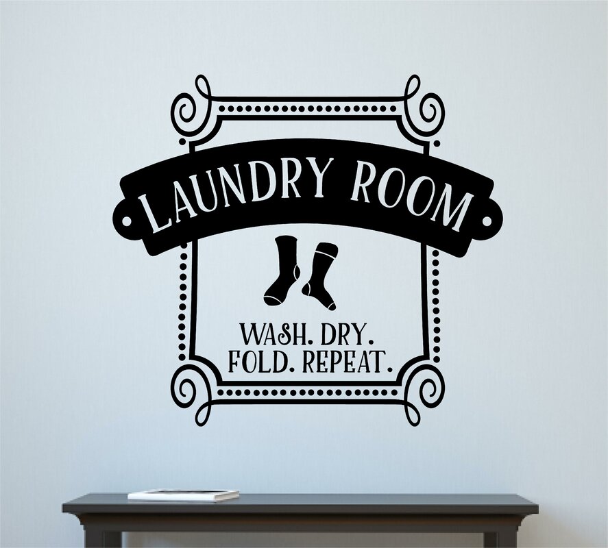 Laundry Room Wash Dry Fold Repeat Vinyl Wall Decal