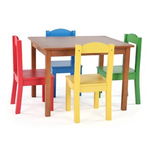 Etherton Kids 5 Piece Rectangular Table and Chair Set