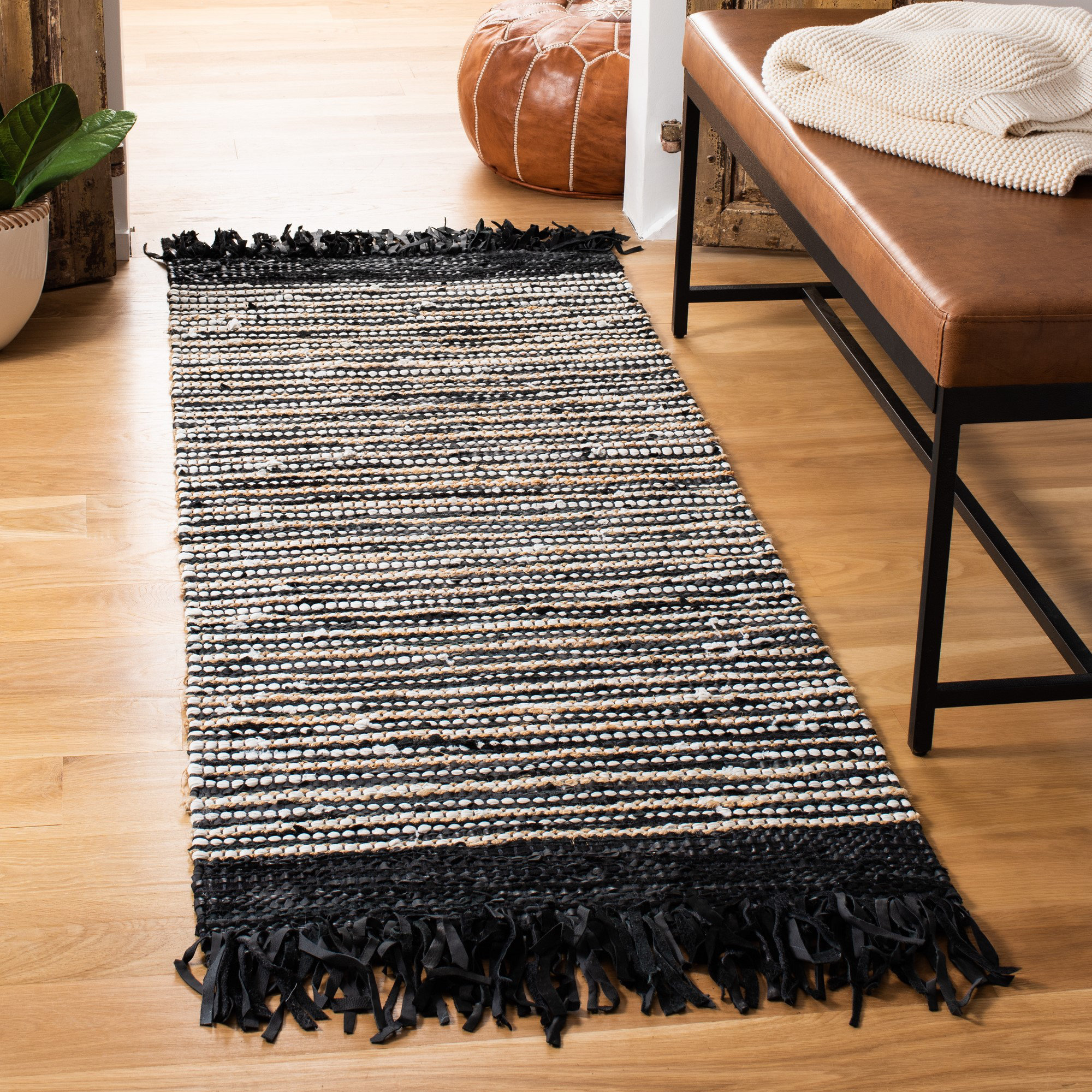 Dakota Fields Exley Handmade Flatweave Black Rug & Reviews Wayfair
