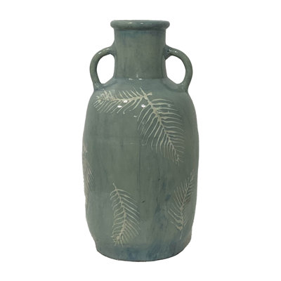 green terracotta vase