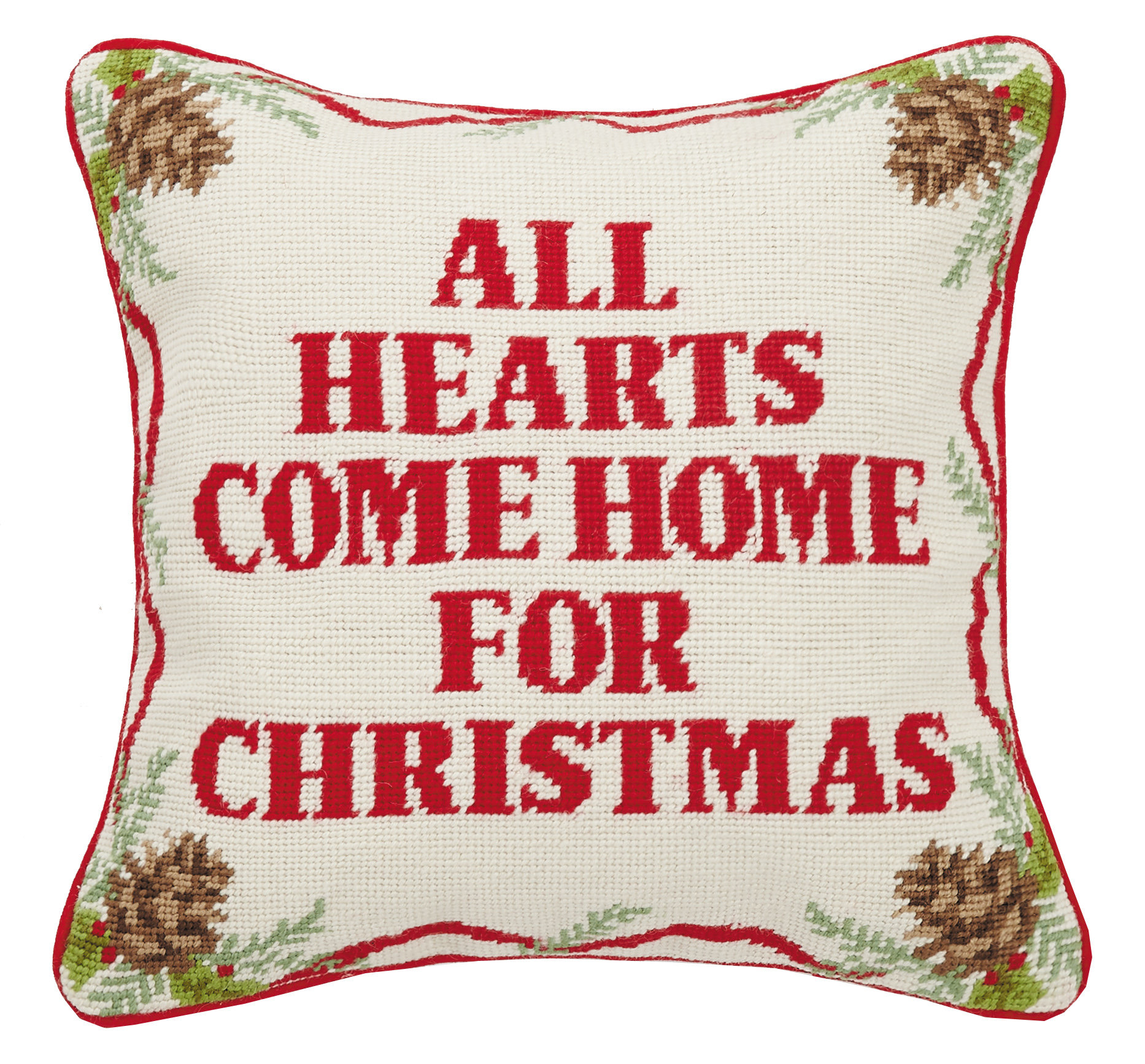 The Holiday Aisle Datto Home For Christmas Needlepoint Throw