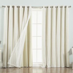 Mix and Match Polka Dots Blackout Thermal Grommet Single Curtain Panel