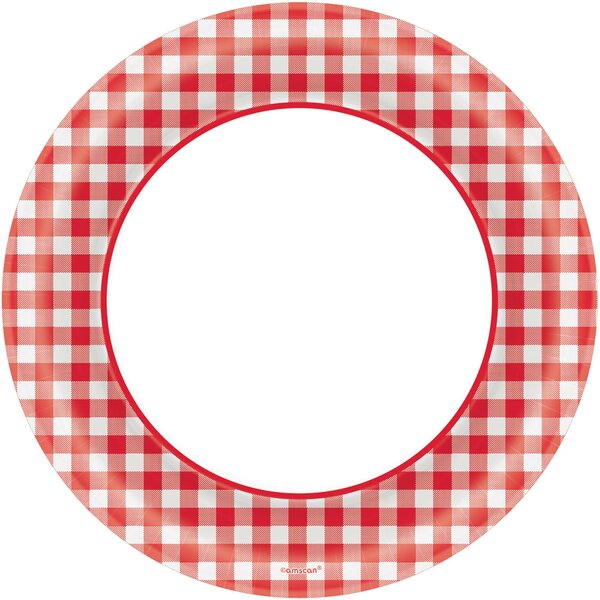 Red 16 Ct. Amscan American Summer Gingham Party Luncheon Napkins 