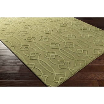 Brayden Studio Dwight Shore Hand Tufted Wool Dark Green Area Rug Wayfair
