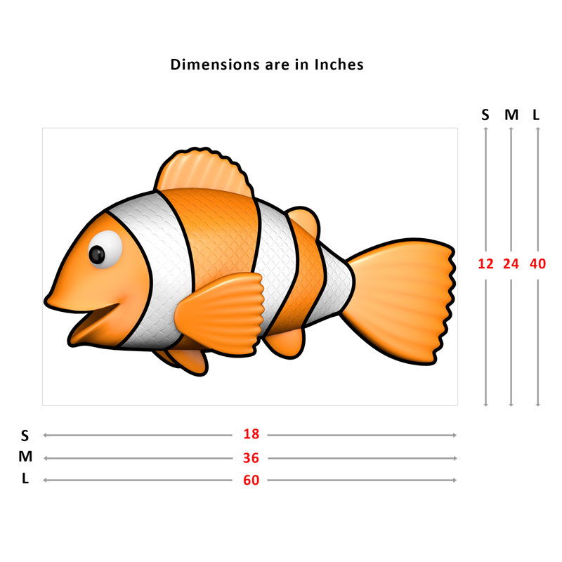 Harriet Bee Animals Sea Beach Nautical Cute Clown Fish Wall