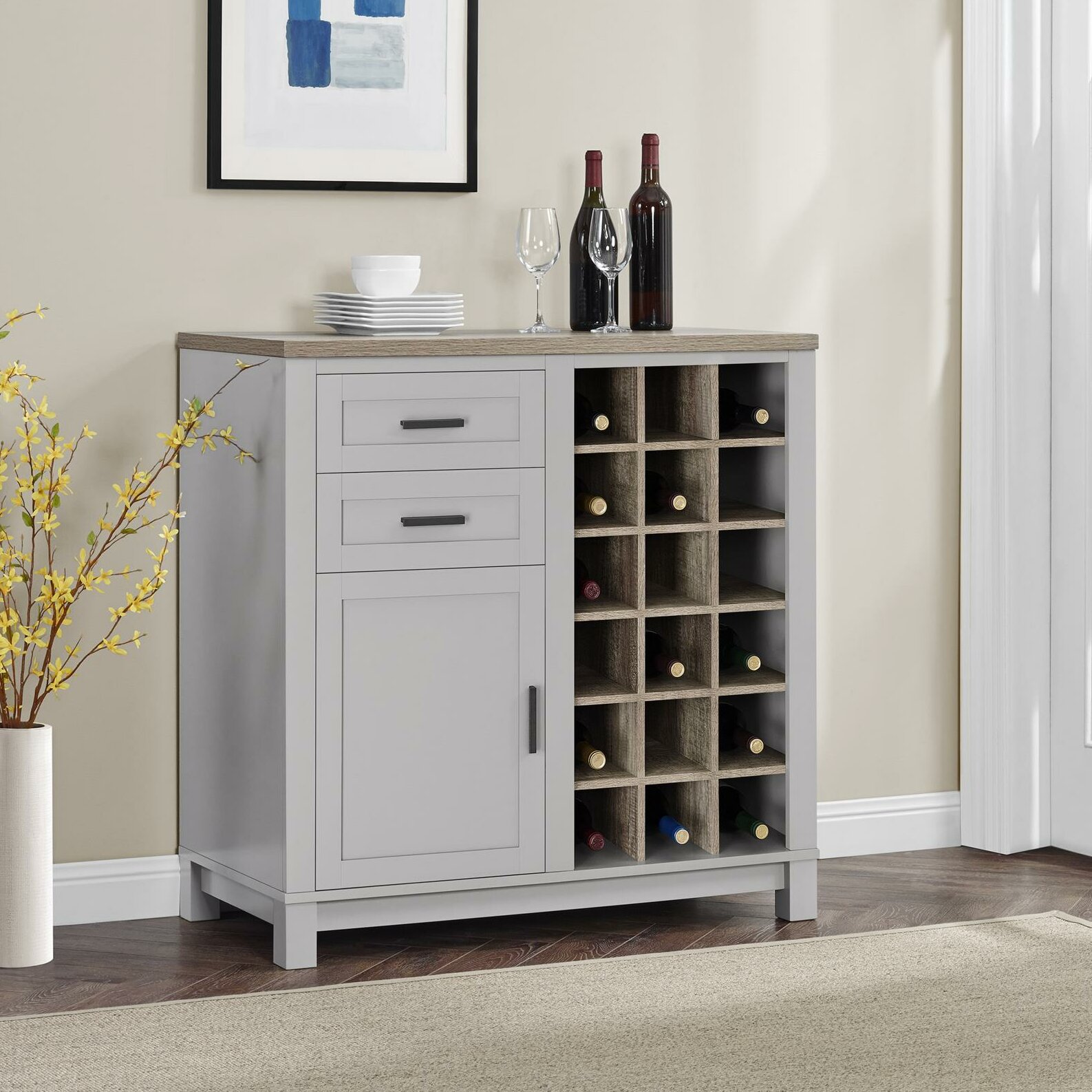 Andover Mills Zahara Bar With Wine Storage Reviews Wayfair