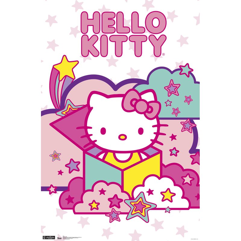 Cat Wall Decoration - Hello Kitty - Stars Paper Print