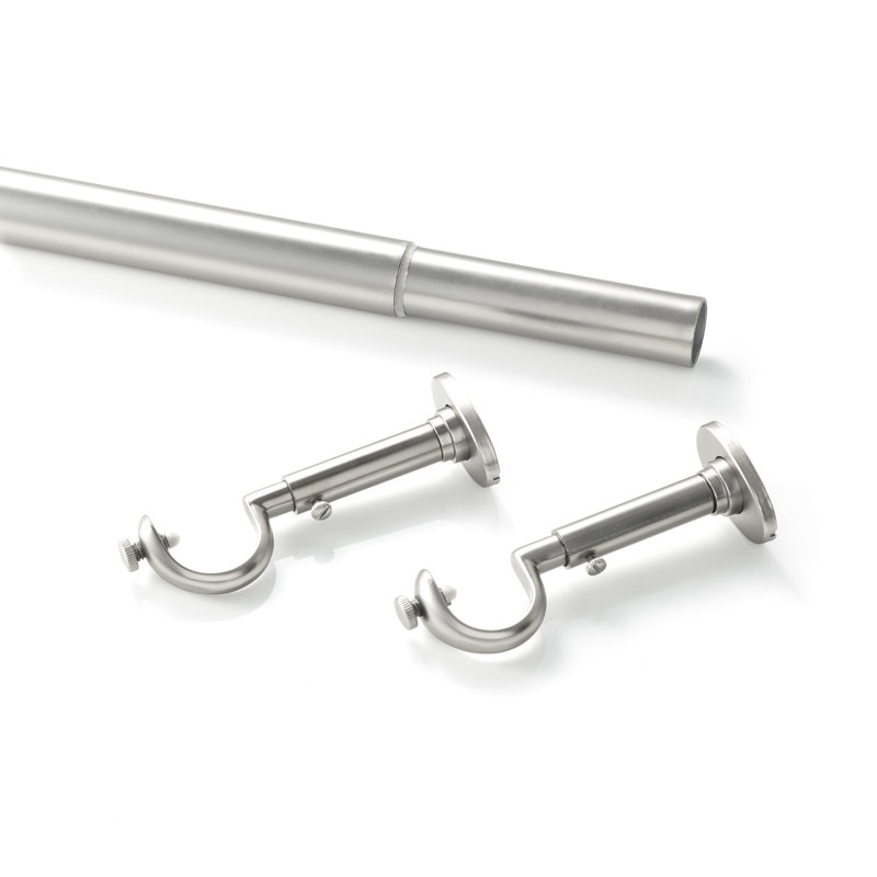 Stockbridge Curtain Rod Finish: Satin Nickel, Size: 1.25" H x 56" W x 1.25" D