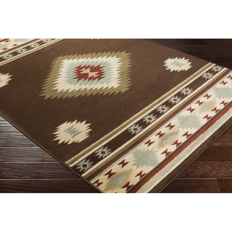 Union Rustic Askerby Southwestern Dark Brown Baby Blue Area Rug Reviews Wayfair
